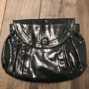 Carlos Falchi Python pleated Leather Clutch